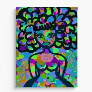 NEW! AFRO BEAUTY my ART Canvas Print Background SOFT PURPLE 👩🏽‍🎤